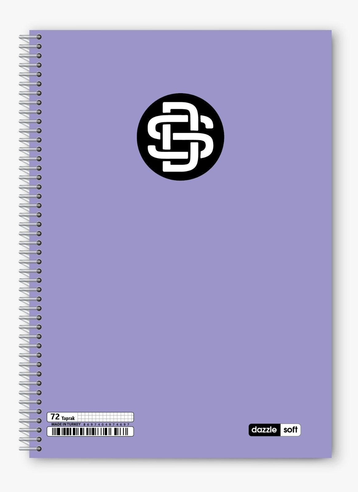 72/1 A-4 Soft Dazzle Spiralli Plastik Kapak Çizgili Defter