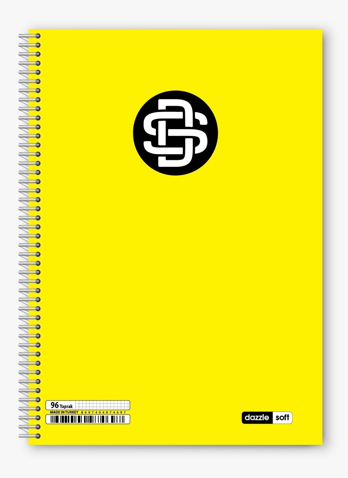 96/1 A-4 Dazzle Soft Spiralli Plastik Çizgili Kapak Defter 12li