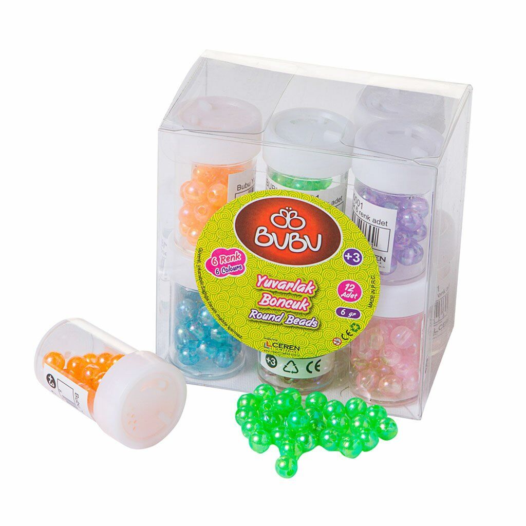 Bubu-Bn0002 Yuvarlak Boncuk 12 mm 12li