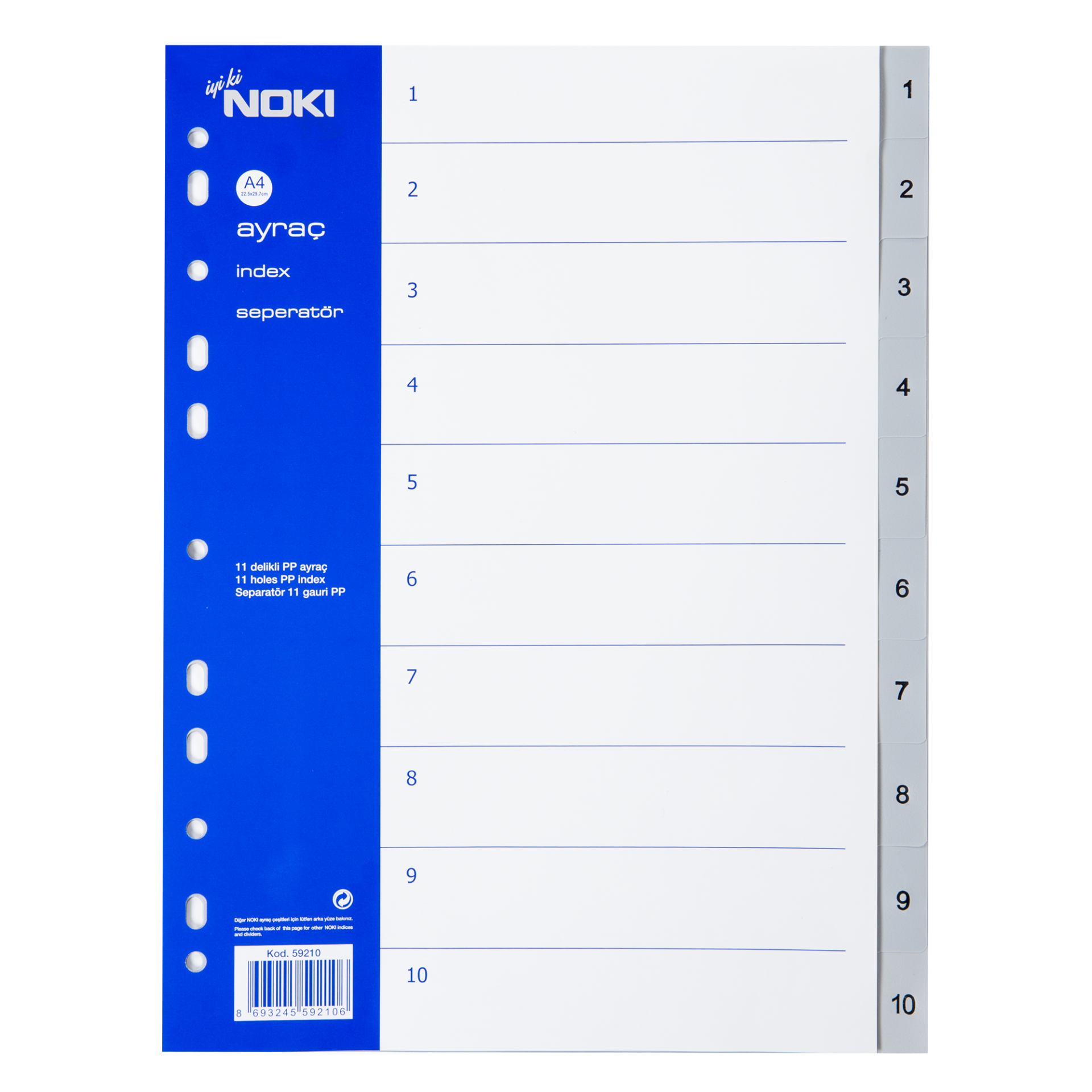 59210/Noki Ayraç Pp 1-10 Rakam