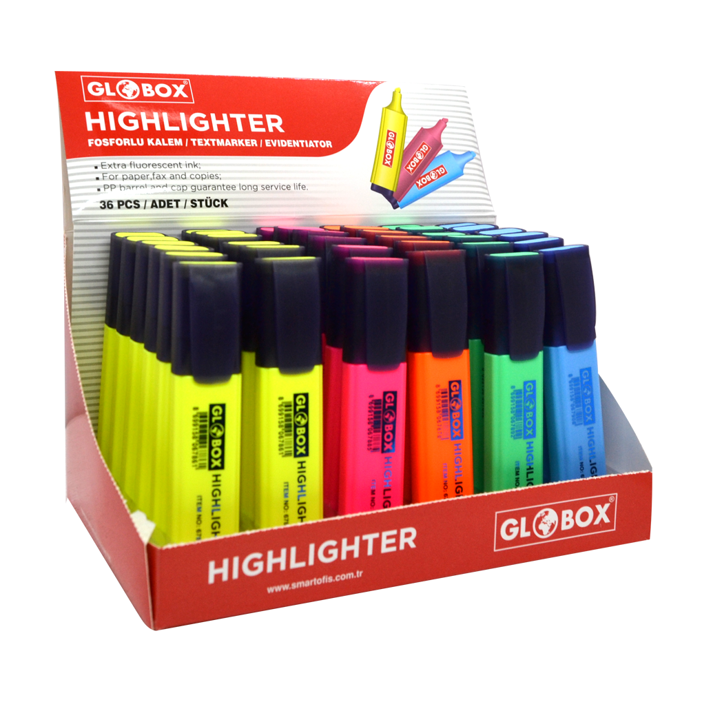 6342-GLOBOX FOSFORLU KALEM 36 LI STAND