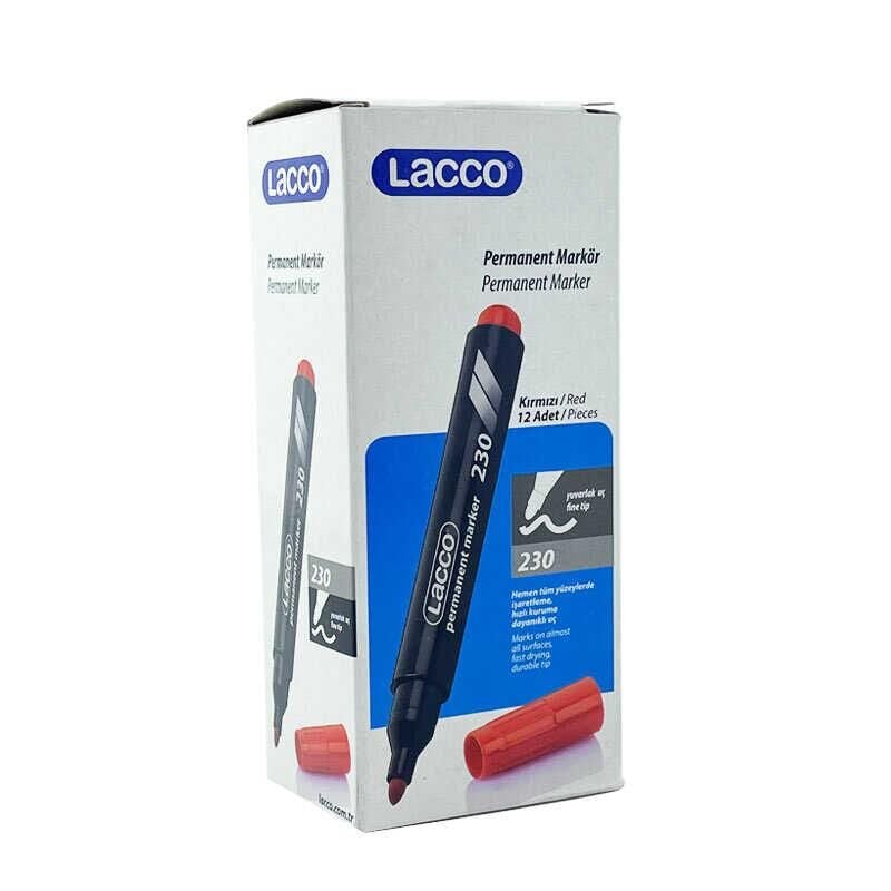 230-1 LACCO PERMANENT MARKÖR YVRLK KIRMIZI 12 ADET