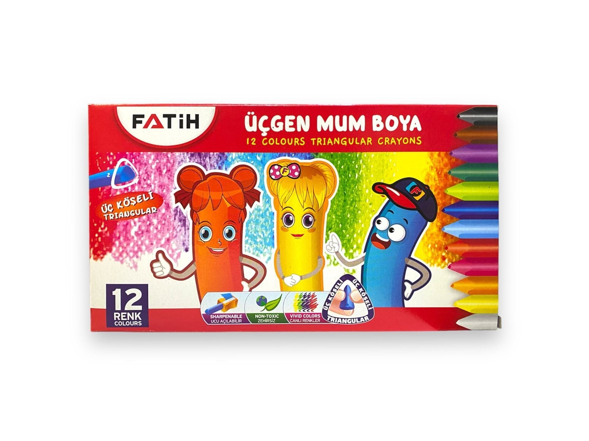 50290/Fatih Jumbo Üçgen Crayon 12 Renk (Mum Boya)
