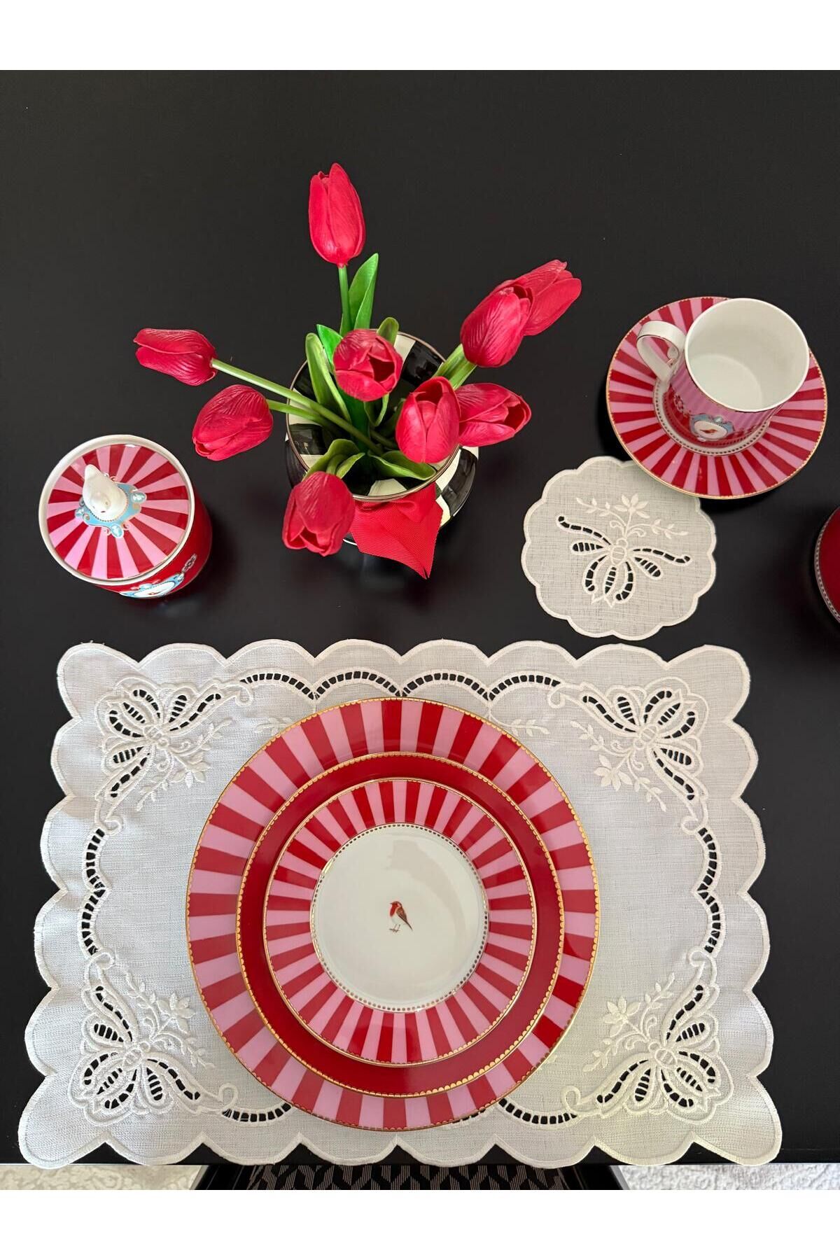 Silk Cocoon Beyaz Iş Amerikan Servis 6 Kişilik