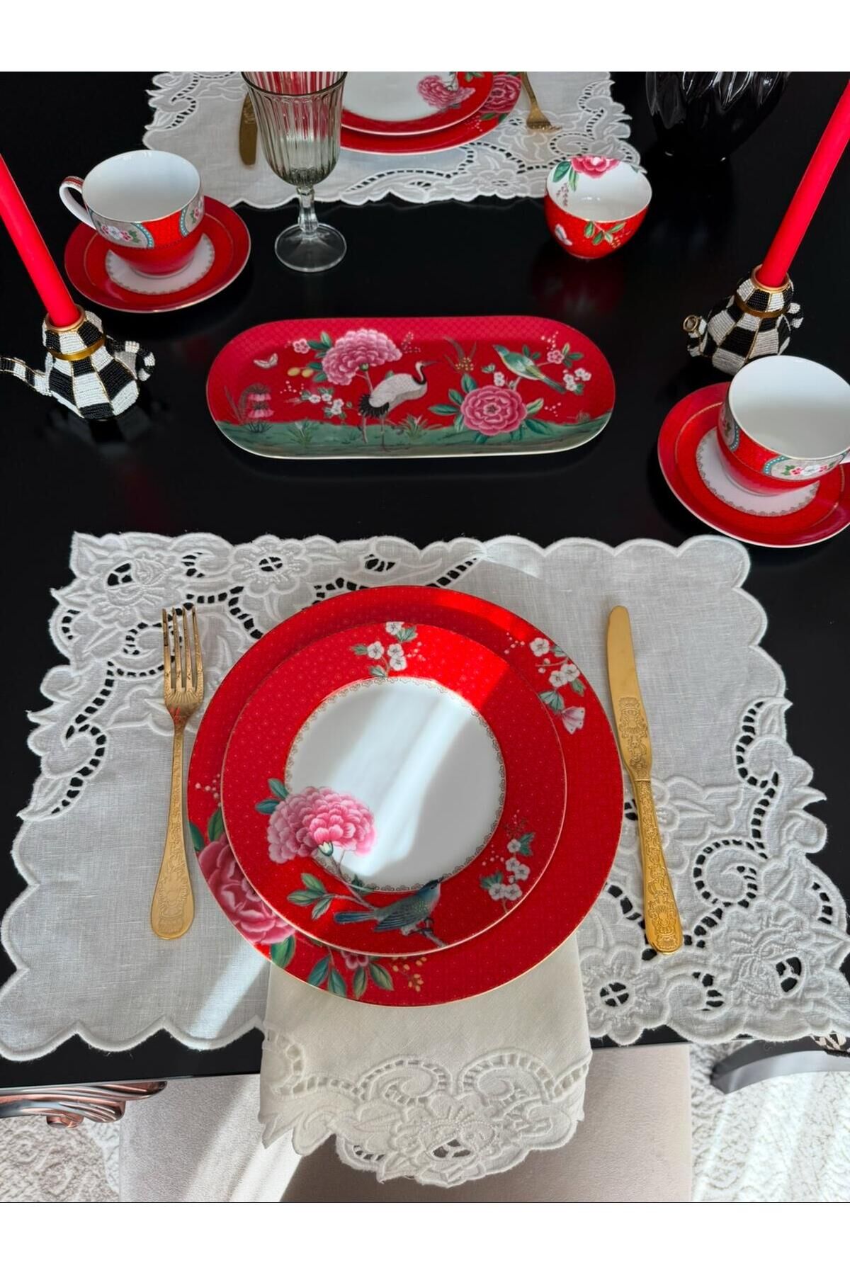 Snow White Beyaz Iş Amerikan Servisi Ve Peçete Seti 2 Kişilik