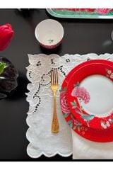 Snow White Beyaz Iş Amerikan Servisi Ve Peçete Seti 2 Kişilik