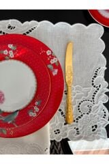 Snow White Beyaz Iş Amerikan Servisi Ve Peçete Seti 2 Kişilik