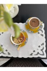 White Flowers Beyaz İş Amerikan Servis 6 Kişillik