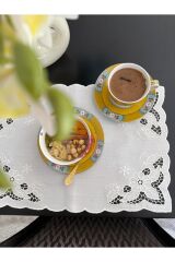 White Flowers Beyaz İş Amerikan Servis 6 Kişillik