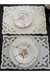 White Flowers Beyaz İş Amerikan Servis 6 Kişillik