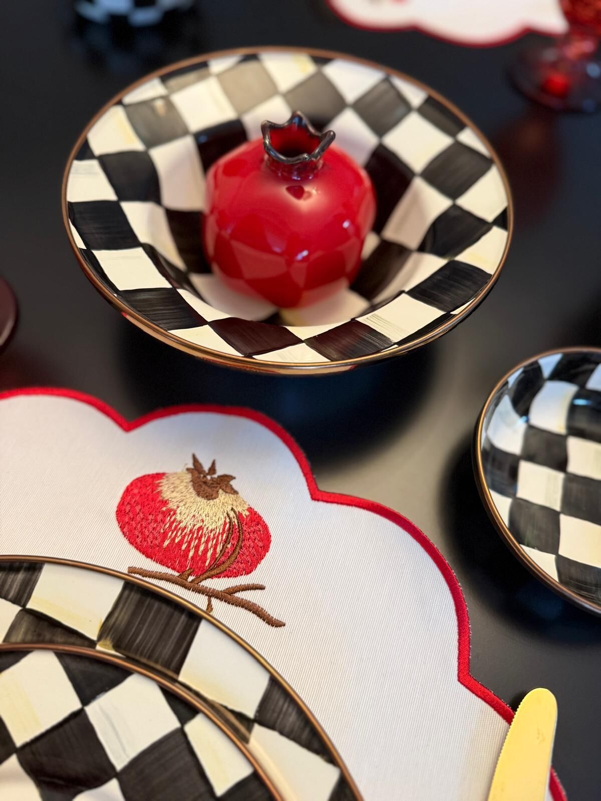 Nar Amerikan ve Peçetesi 2 Kişilik