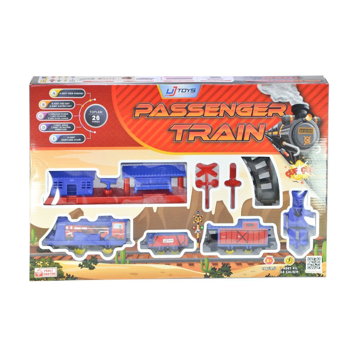 020002 İstasyonlu Tren Kırmızı -UJtoys