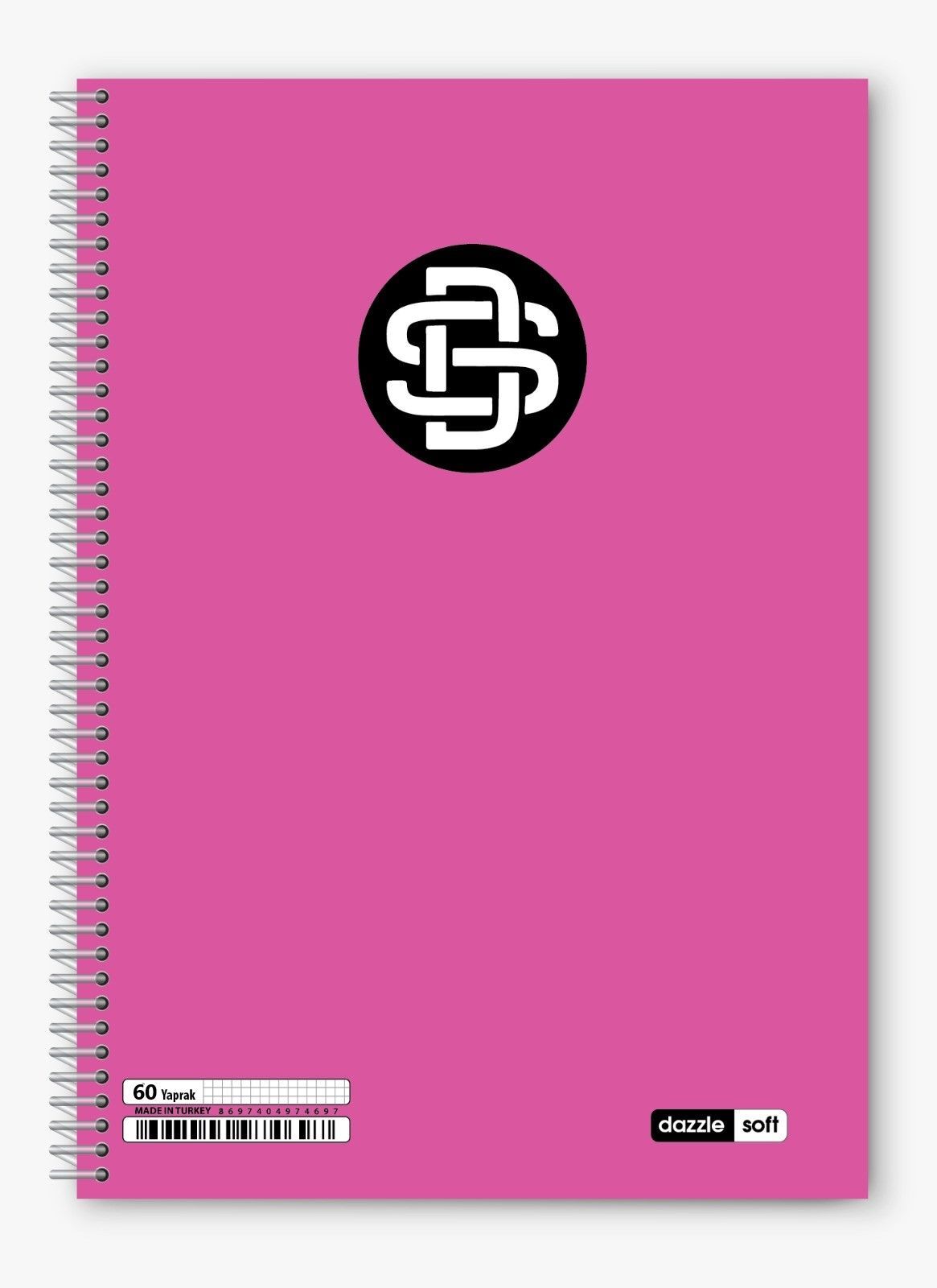 60/1 A-4 Dazzle Soft Spiralli Plastik Kapak Çizgili Defter 12li