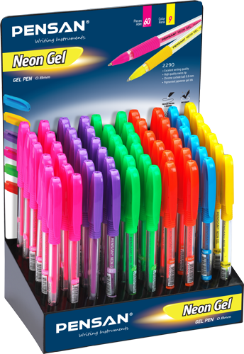 2290/Pensan Neon Jel Kalem Standlı 60lı