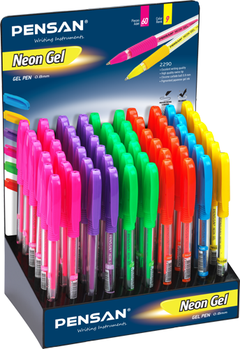 2290/Pensan Neon Jel Kalem Standlı 60lı