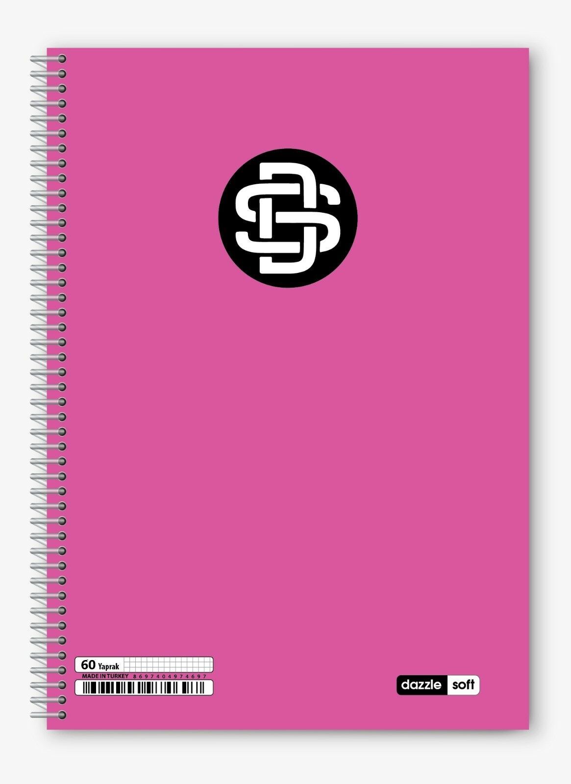 60/4 A-4 Dazzle Soft Spiralli Plastik Kapak Defter 12li