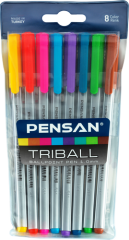 Pensan Triball 8 Renk Tükenmez Kalem Blisterli