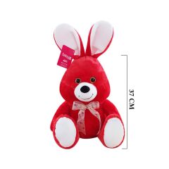 1554KR OTURAN SEVİMLİ TAVŞAN 37CM KIRMIRZI