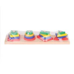 KR006 Woodoy Renkli Geometrik Şekiller -Karsan  Oyuncak