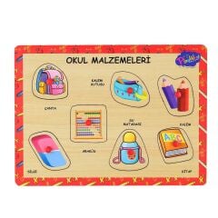 ONY-196-197 Ahşap Tutmalı Okul Malzemeleri -Onyıl Oyuncak