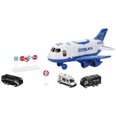 4347 Maxx Wheels Sesli ve Işıklı Sürtmeli Polis Uçağı -Sunman