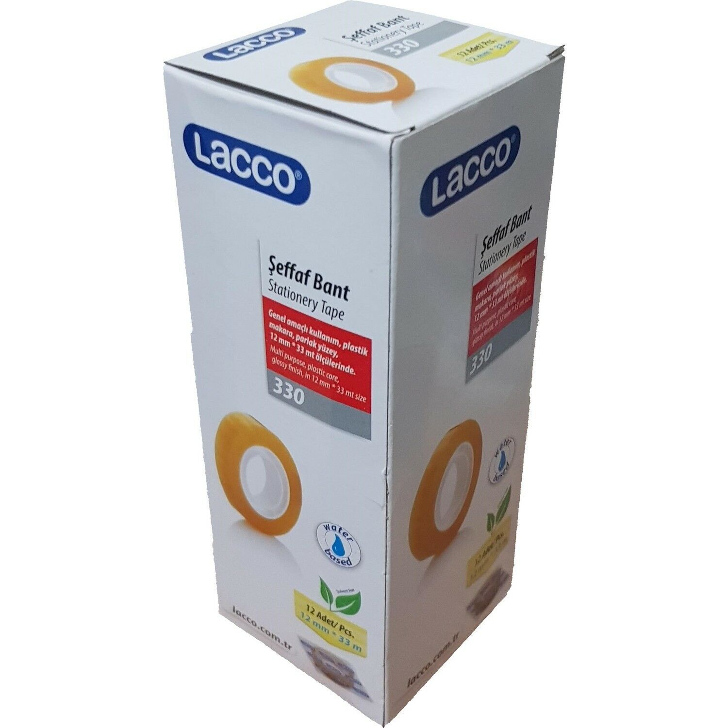 330-Lacco Şeffaf Bant 12 mmx33 mt. 12 Li