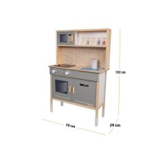 T1030 AHŞAP SU AKAN MUSLUKLU VE LEDLİ ÇOCUK MUTFAĞI YEŞİL