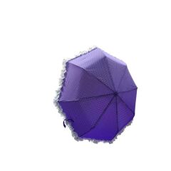 TK-3665 Katlanır Otomatik Şemsiye 8 Telli Desenli Fırfırlı