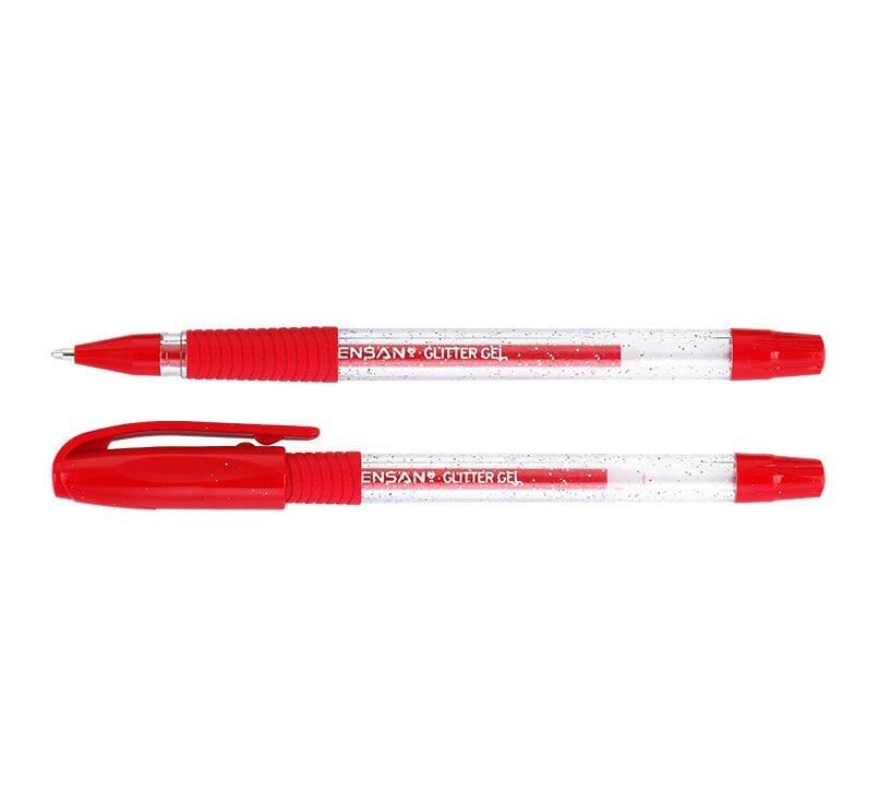 PENSAN KIRMIZI GLITTER SIMLI JEL 12 LI