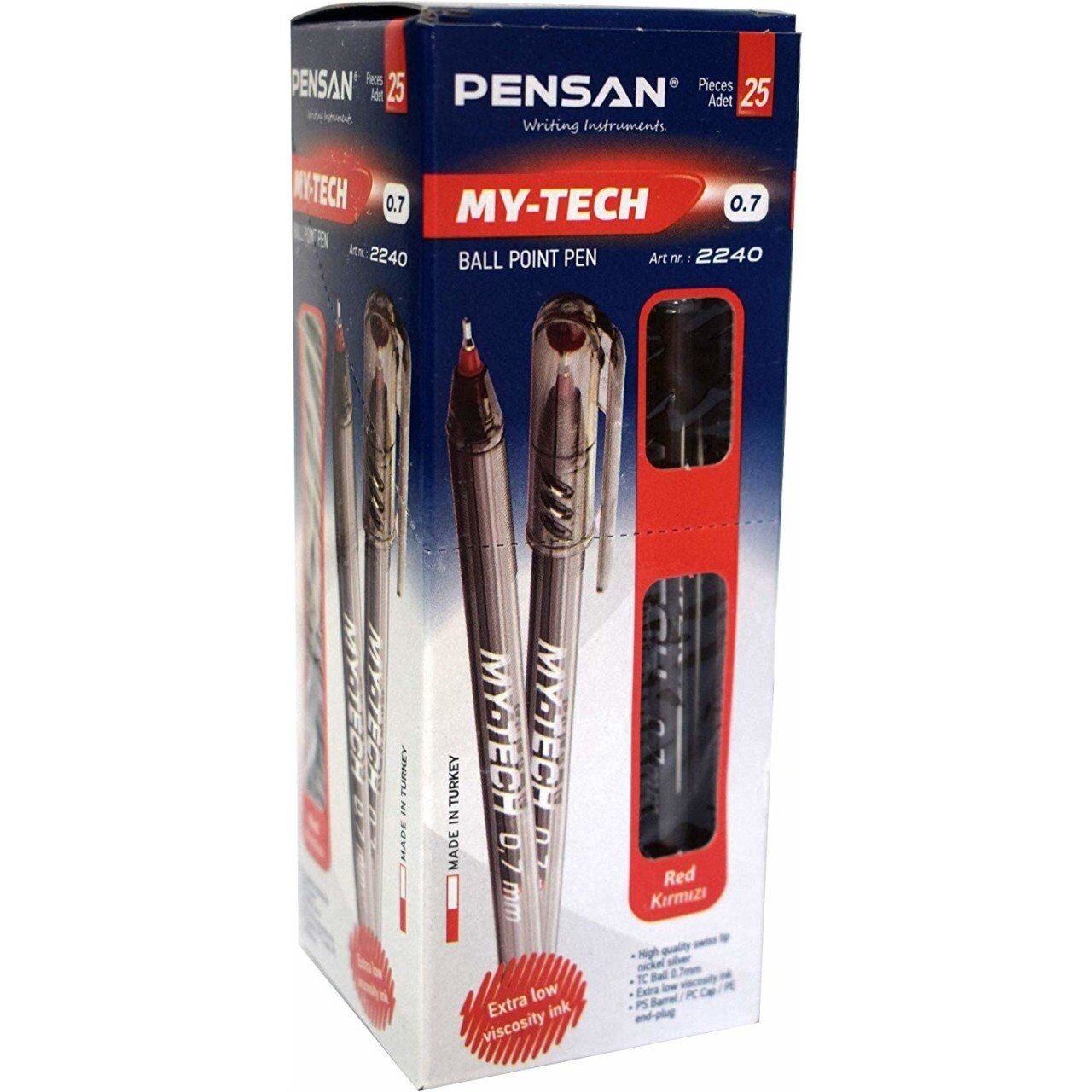 Pensan My-Tech Tükenmez Kalem Kırmızı 25li