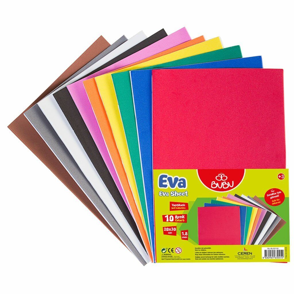 Bubu Yapışkanlı Klasik Eva 20x30cm 10 Renk