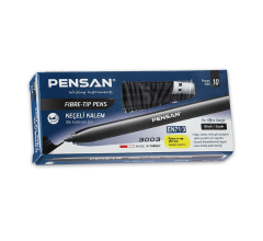 3003/PENSAN SIYAH OFIS TIPI KECELI KALEM 10 LU