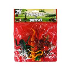 0716 Sürüngenler ve Böcekler Poşetli Hayvan Oyun Seti 13'lü