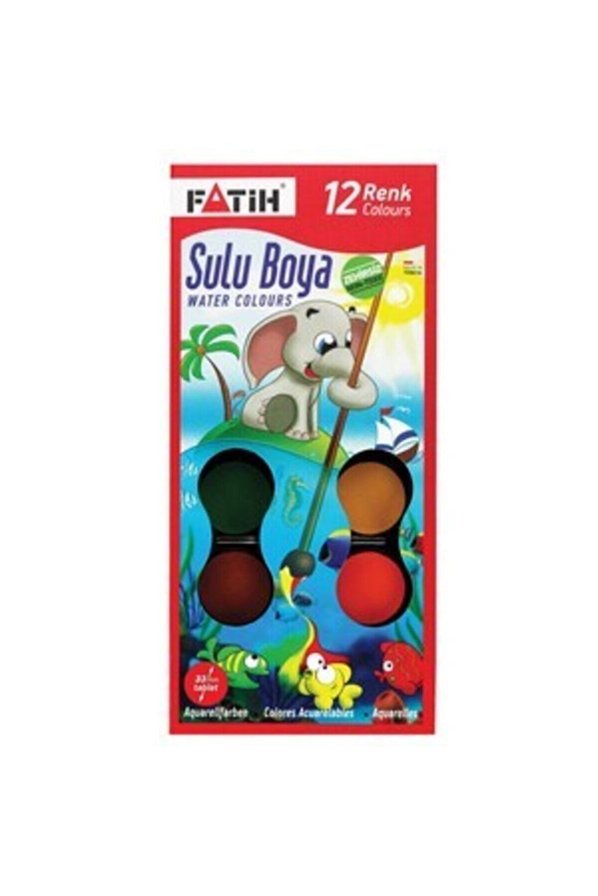 Fatih 12 Renk Suluboya Fırçalı S12
