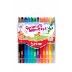 Mikro Mb-12 Çevirmeli Mum Boya 12 Renk
