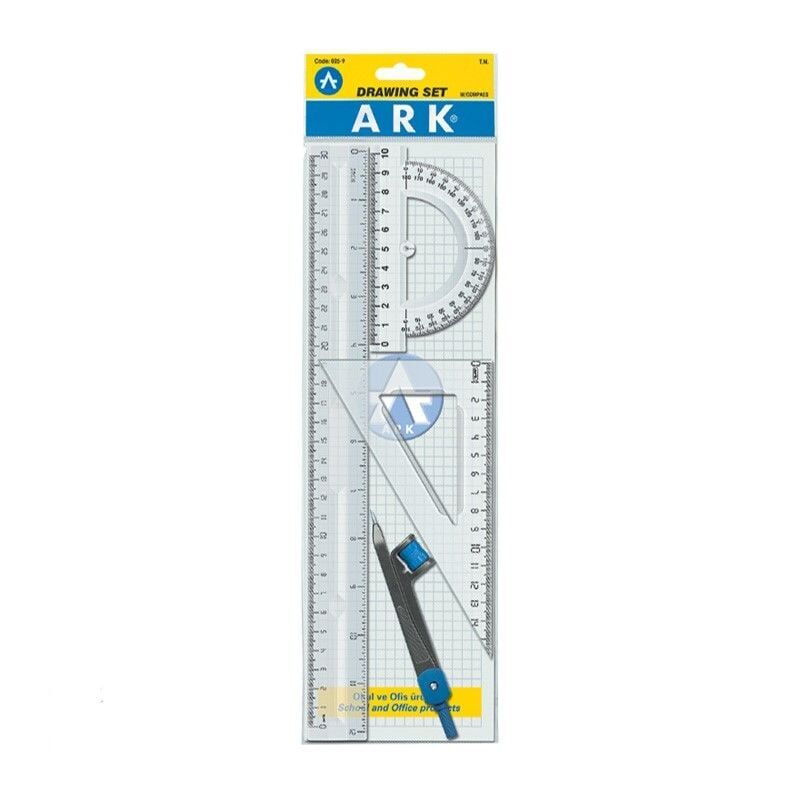 Ark Çizim Seti Takımı (Cetvel-İletki-Gönye-Pergel) 20 Set
