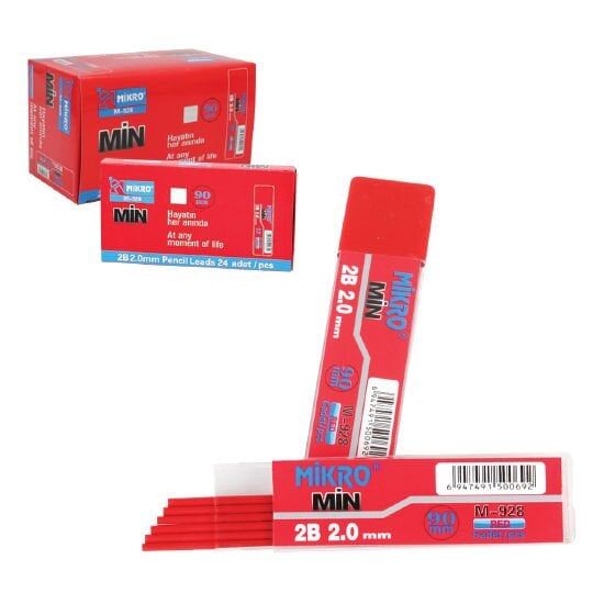 Mikro 928 Kırmızı Kalem Ucu 2MM 24 Adet