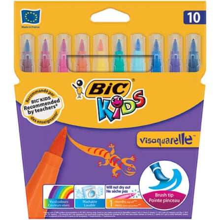 BİC VISAQUARELLE 10 RENK FIRCA UCLU KECELI