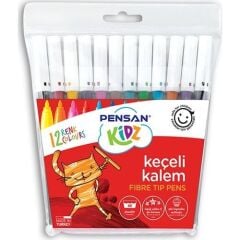 Pensan 12 Renk Keçeli Kalem 1 Paket ( 12 Set )