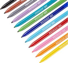Pensan 12 Renk Keçeli Kalem 1 Paket ( 12 Set )