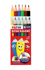 FATIH 1/2 YARIM BOY 6 RENK  BOYA KALEMI 48LI
