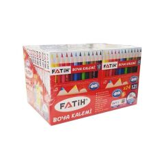 Fatih 12 Renk Yarım Boy Kuru Boya Kalemi 24 Adet