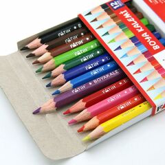 Fatih 12 Renk Yarım Boy Kuru Boya Kalemi 24 Adet