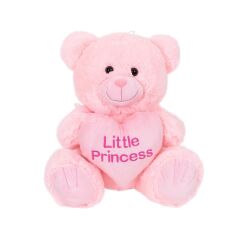 4763 Peluş Ayı Prens ve Prenses Kalpli Ayı 45 cm
