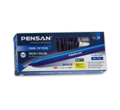 3003/PENSAN MAVI OFIS TIPI KECELI KALEM 10 LU