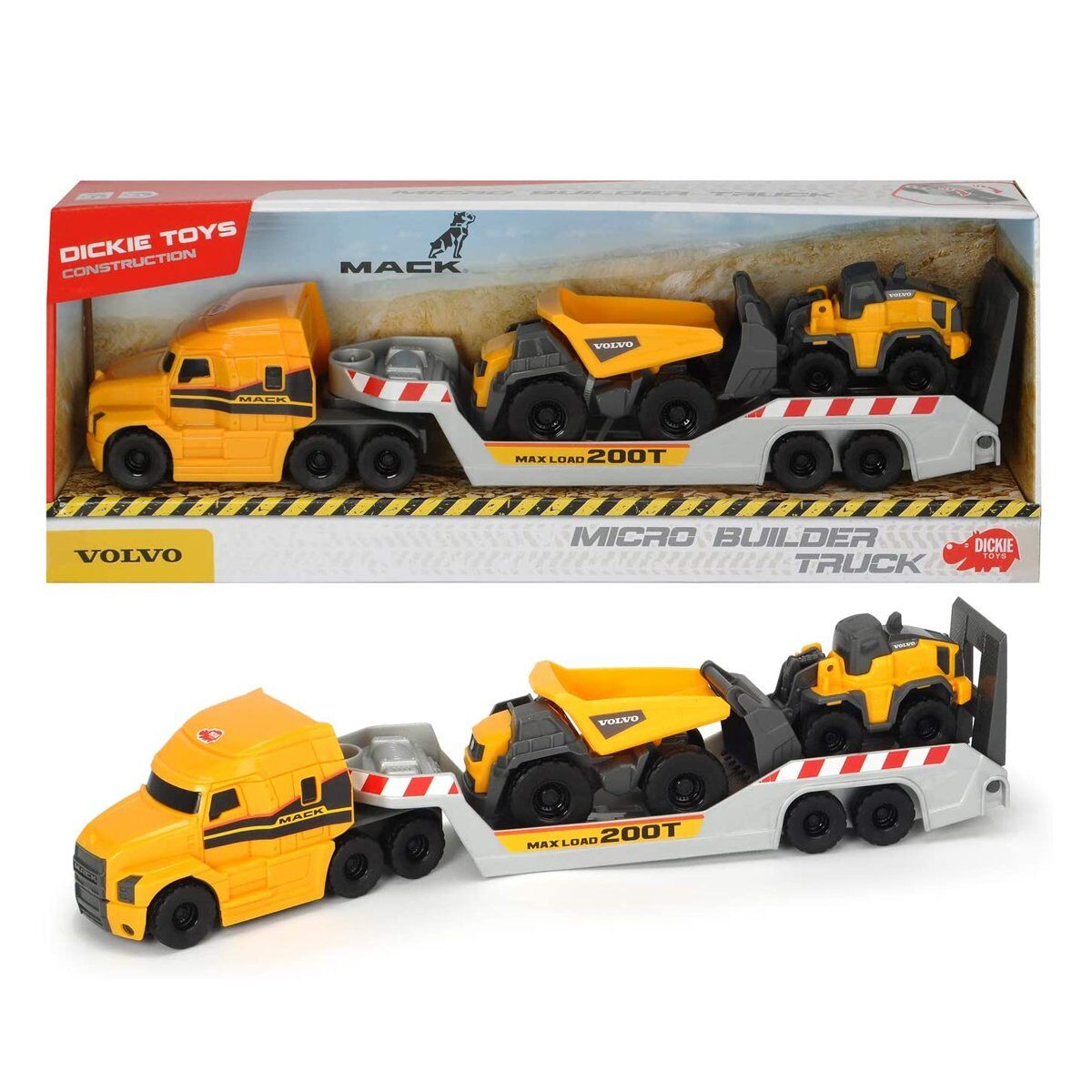 203725005 Dickie Toys, Volvo Yükleyici Kepçe ve Volvo Damperli Kamyon