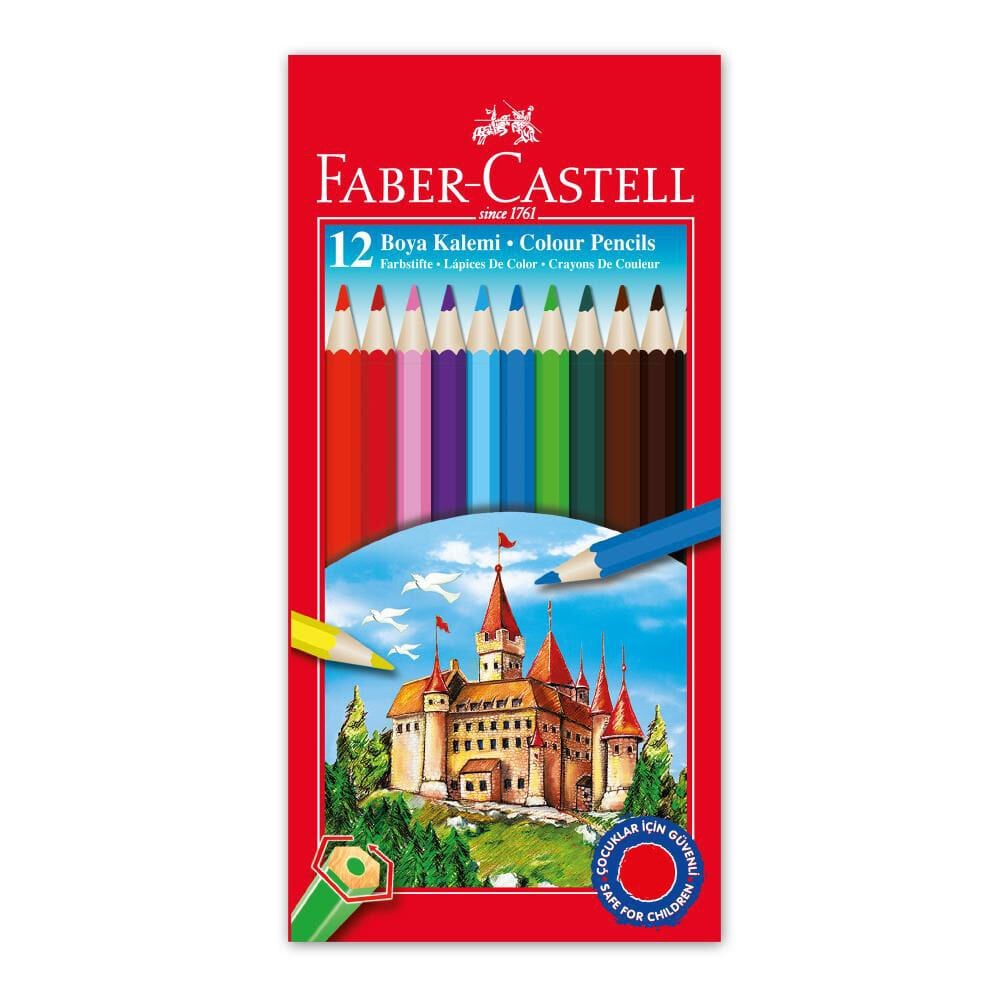 Faber Castell 12 Renk Tam Boy Kuruboya Kalemi 12 Adet