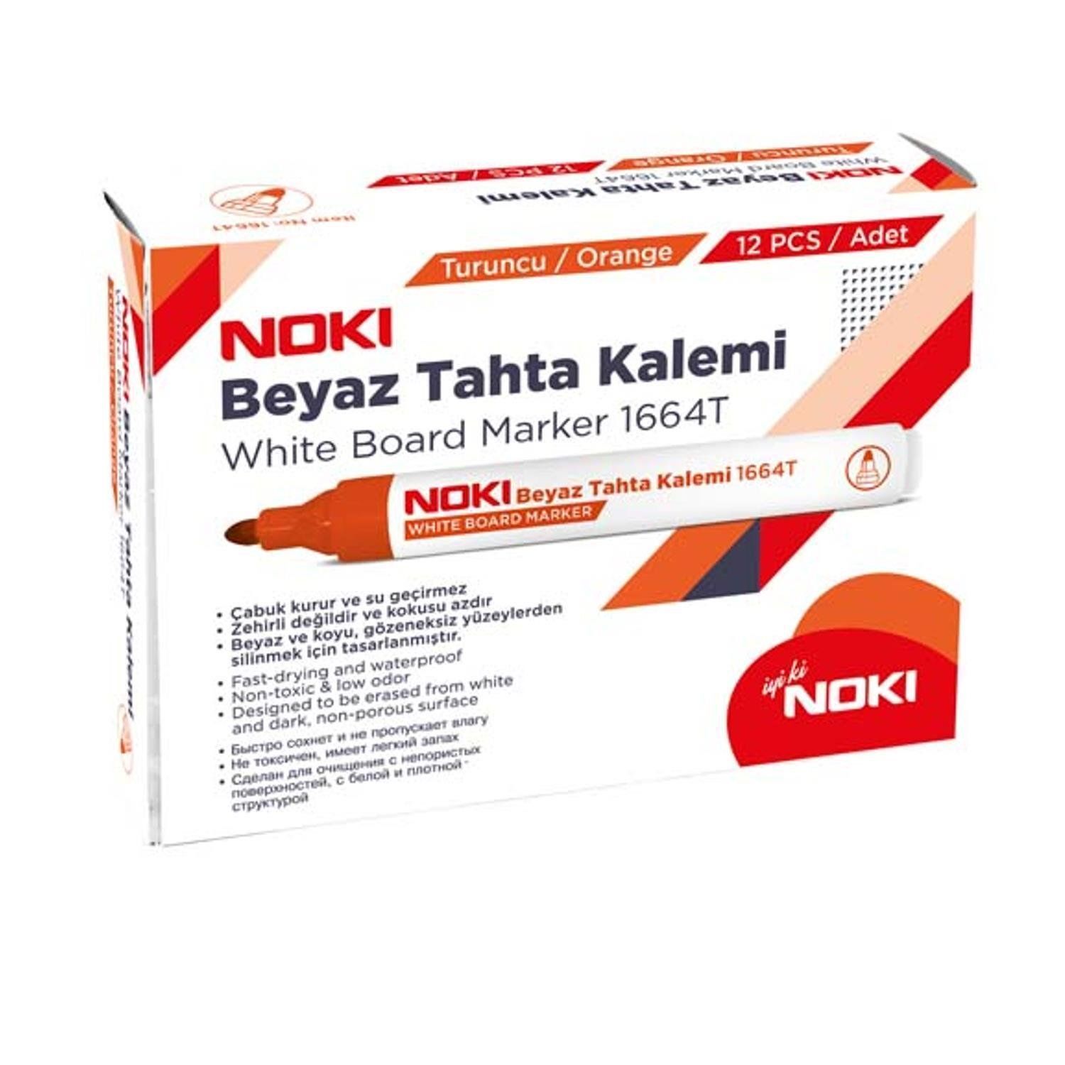 1664T/NOKI BEYAZ TAHTA KALEMI 12 LI TURUNCU