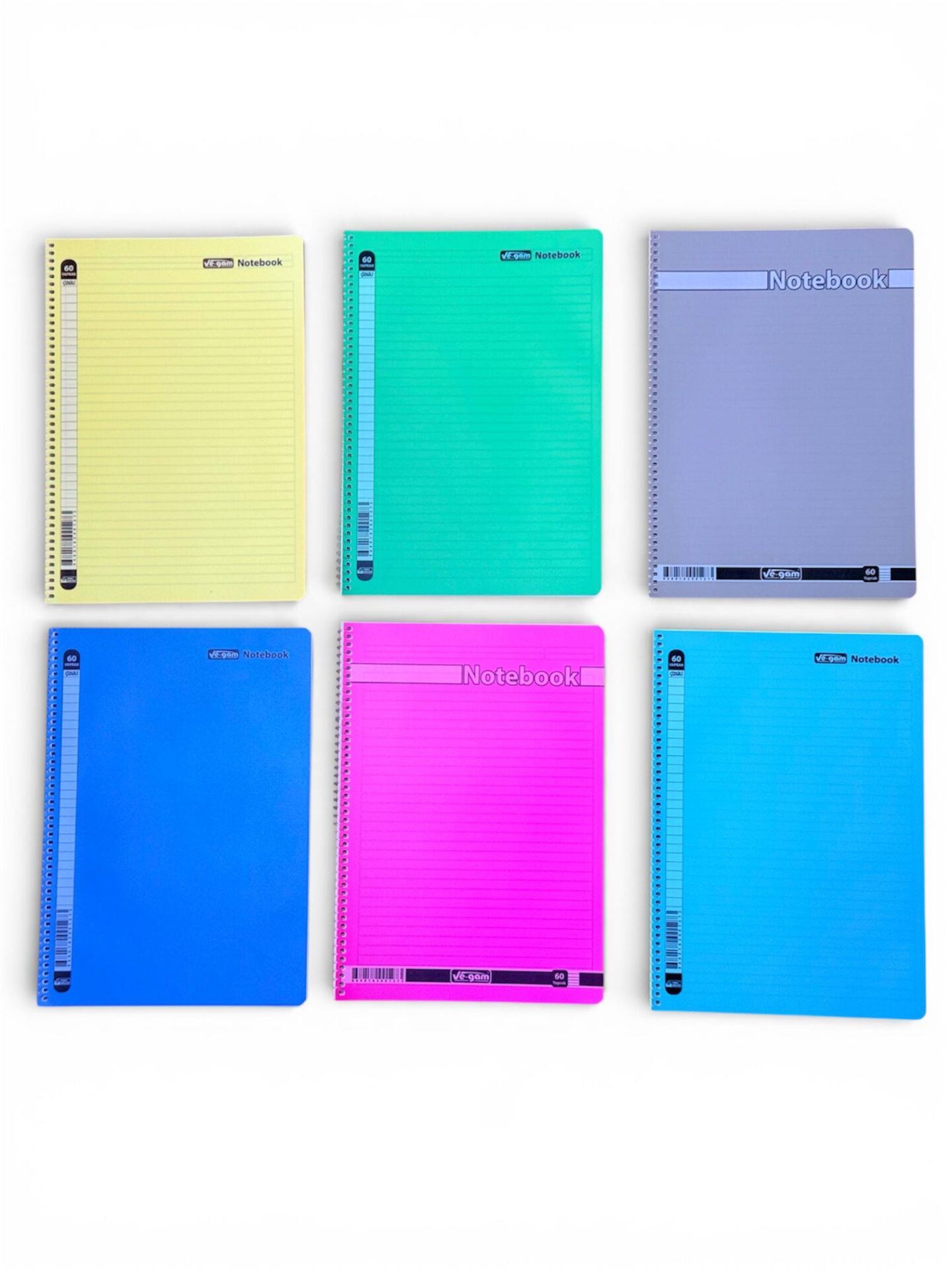 Umut A4 60 Yaprak Çizgili Spiralli Plastik Kapak Defter 12 Adet