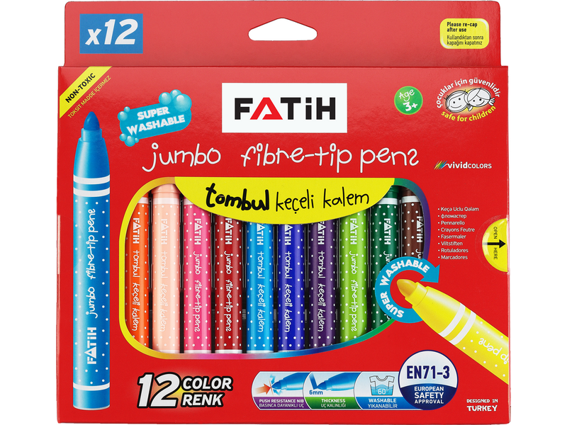 34260/FATIH JUMBO TOMBUL KECELI KALEM 12 LI